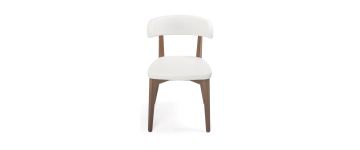 Siren White Dining Chair with Walnut Frame