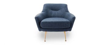 Zelda Blue Fabric Accent Chair