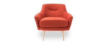 Zelda Burnt Orange Fabric Accent Chair