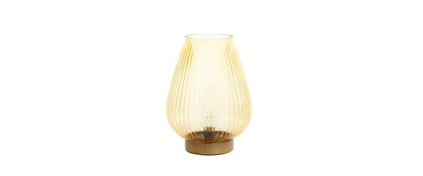 Tajera Ochre Yellow & Gold Glass LED Table Lamp