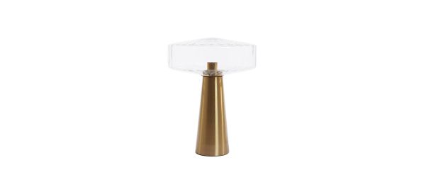 Pleat Glass & Gold Table Lamp - 53cm