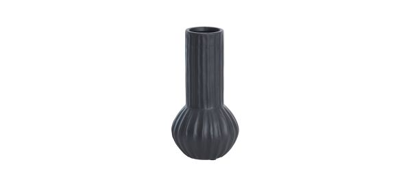 Feyo Decorative Black Ceramic Vase - 26cm