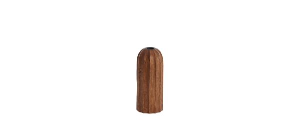 Ofir Russet Wood Candle Holder - 18.5cm