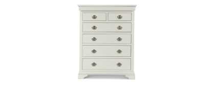 Chantilly White Wooden 2 Over 4 Drawer Chest