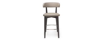 Siren Taupe Bar Stool with Graphite Beech Frame
