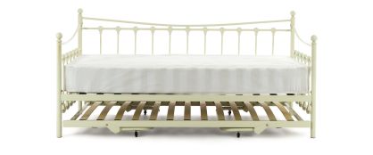 Elsa Cream Metal Daybed With Trundle