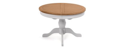 Camille Soft Grey Wooden Round Extending Dining Table  