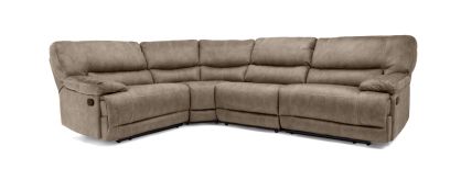 Isabelle Taupe Fabric Small Manual Reclining Corner Group - 4 Piece Sofa