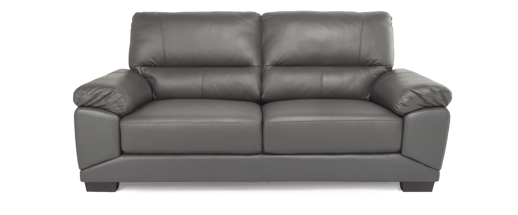 Daytona Grey Leather 3 Seater Sofa