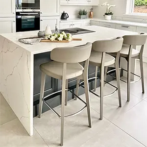 Siren Taupe Bar Stool with Taupe Frame