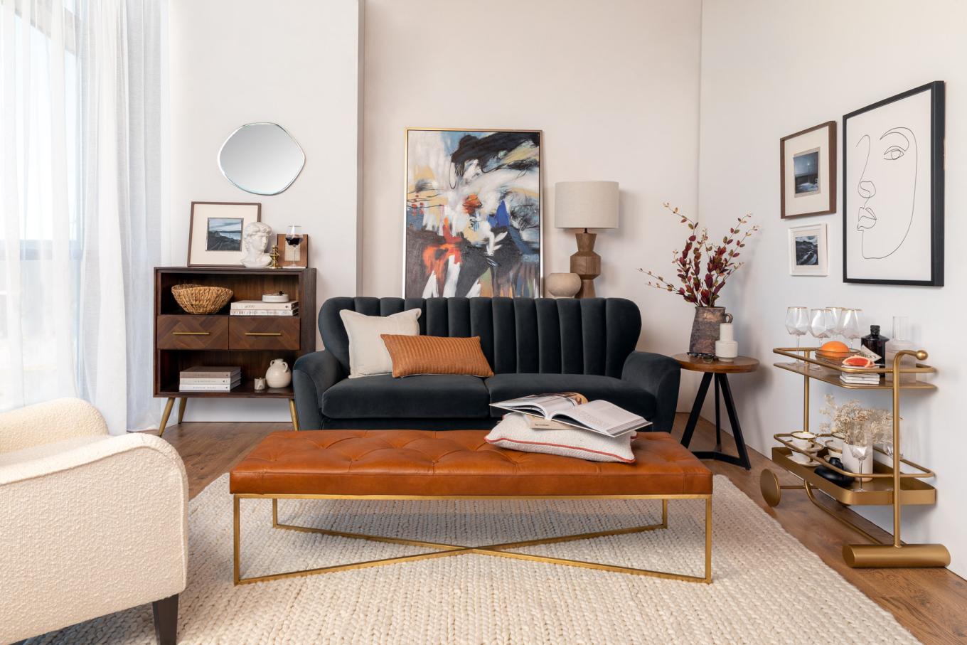 Waldorf Charcoal Velvet 2 Seater Sofa | EZ Living Interiors